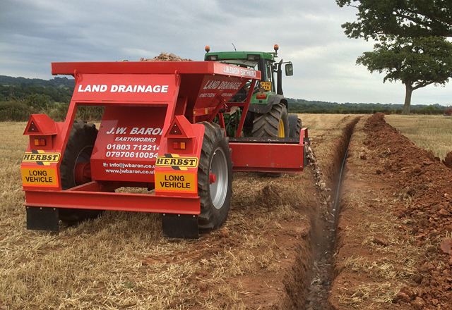 Water pipe installation on Devon farm