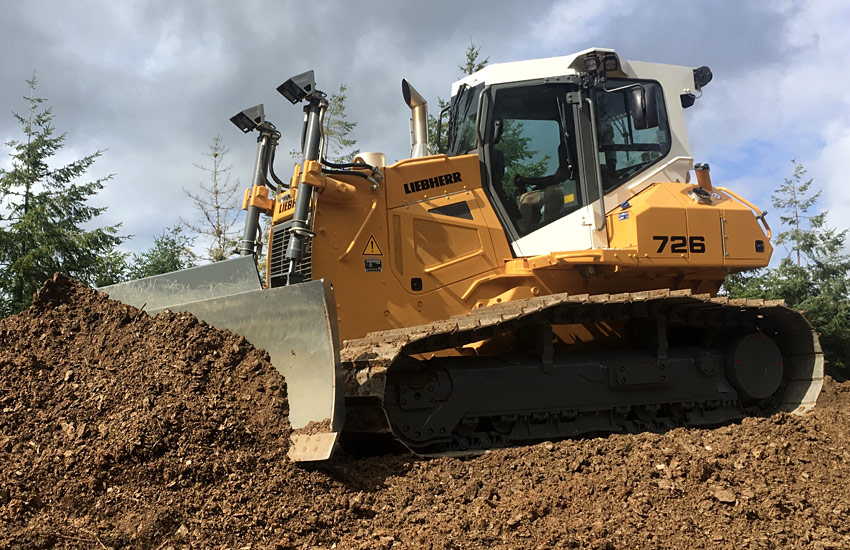 A Liebherr Bulldozer on a James Baron Earthworks Project in Devon