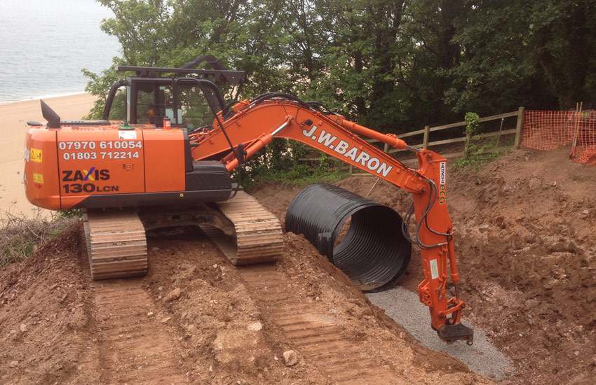A Liebherr Bulldozer on a James Baron Earthworks Project in Devon
