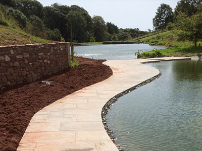 Construction of a large bespoke lake in a South Hams garden
