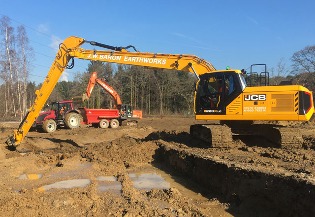Long reach excavators for hire in Devon