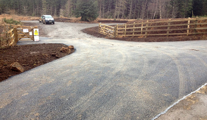 New access road constructed in a Devon forest
