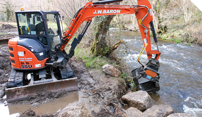Re-routing a river in Bovey Tracey